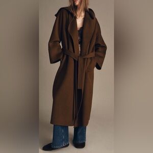ZARA ZW COLLECTION LIMITED EDITION LONG BELTED WOOL COAT 7522/253 NWT medium